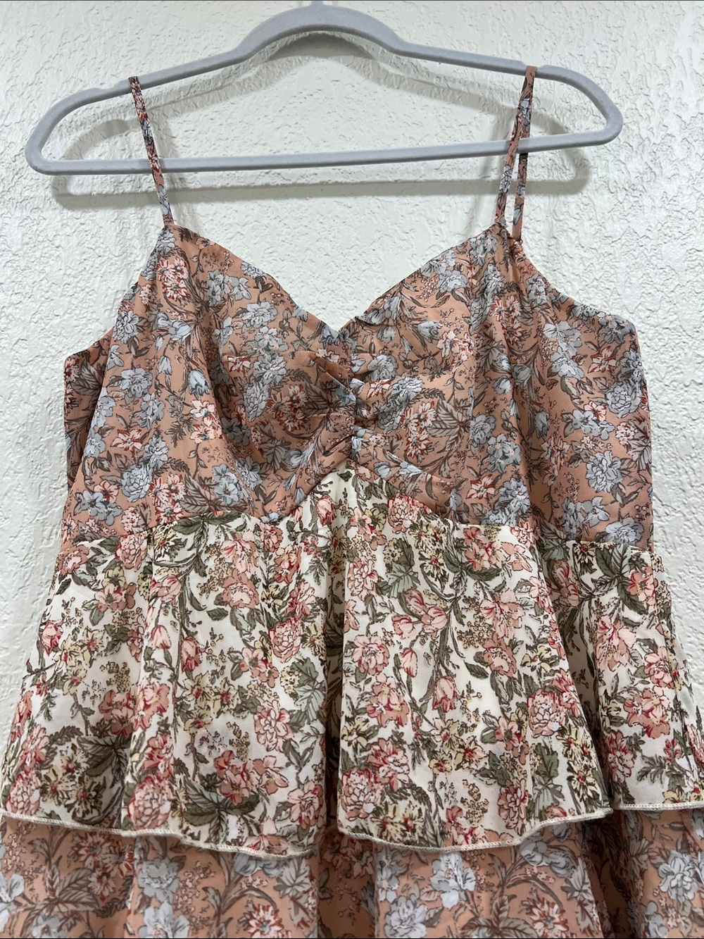Baltic Born Pink and Cream Floral Tiered Maxi Dress size XLarge New W Tags - Picture 9 of 16